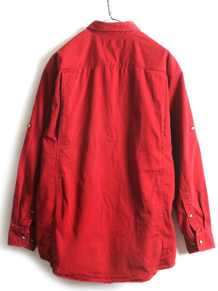 00s オールド ■ オービス ショルダー パッチ プルオーバー 長袖 シャツ ( メンズ L ) 古着 ORVIS 00年代 長袖シャツ ハンティング 赤 厚手
