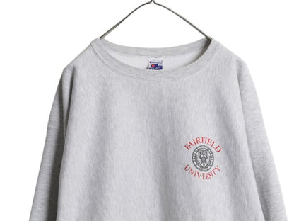 90s チャンピオン リバースウィーブ 両面 プリント スウェット メンズ XL / オールド イニシャル カレッジ トレーナー 裏起毛 大きいサイズ