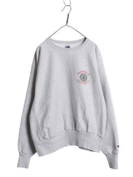 90s チャンピオン リバースウィーブ 両面 プリント スウェット メンズ XL / オールド イニシャル カレッジ トレーナー 裏起毛 大きいサイズ
