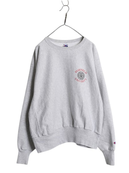 90s チャンピオン リバースウィーブ 両面 プリント スウェット メンズ XL / オールド イニシャル カレッジ トレーナー 裏起毛 大きいサイズ