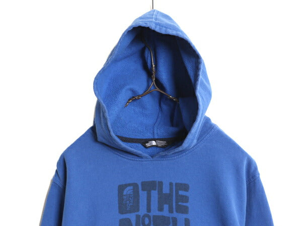 ノースフェイス プリント スウェット フード パーカー ボーイズ XL メンズ S 程/ 古着 The North Face トレーナー プルオーバー アウトドア