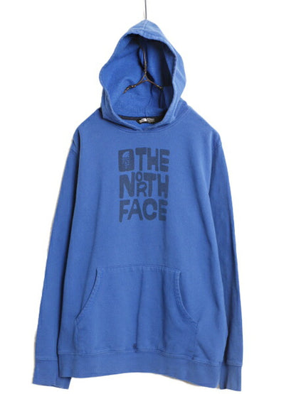 ノースフェイス プリント スウェット フード パーカー ボーイズ XL メンズ S 程/ 古着 The North Face トレーナー プルオーバー アウトドア