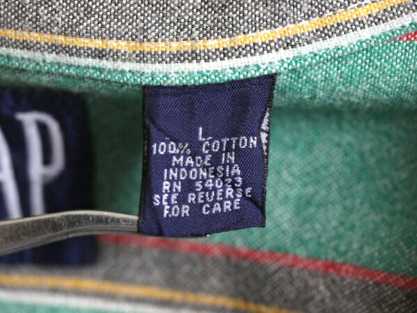 90s OLD GAP オックスフォード ストライプ 長袖 ボタンダウン シャツ メンズ L / 90年代 オールド ギャップ 旧タグ コットン BD BDシャツ