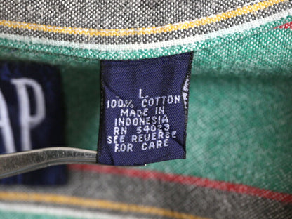 90s OLD GAP オックスフォード ストライプ 長袖 ボタンダウン シャツ メンズ L / 90年代 オールド ギャップ 旧タグ コットン BD BDシャツ