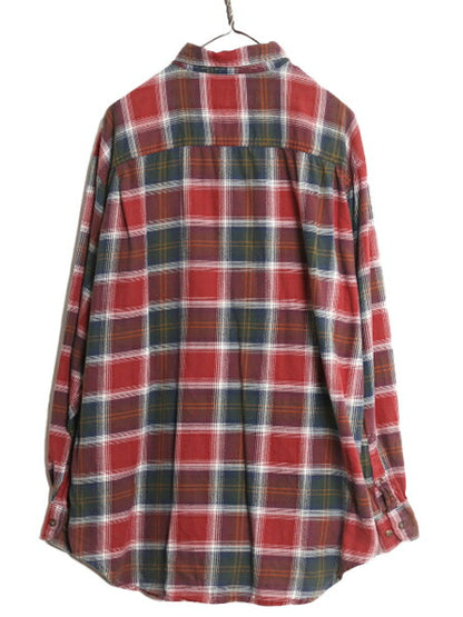 90s OLD GAP チェック 長袖 フランネル シャツ メンズ XL / 90年代 オールド ギャップ ネルシャツ 長袖シャツ 紺タグ 旧タグ 大きいサイズ