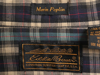 90s USA製 エディーバウアー チェック ボタンダウン シャツ メンズ L 90年代 オールド Eddie Bauer アウトドア 長袖シャツ マルチカラー BD