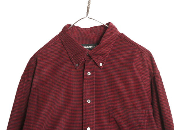 00s エディーバウアー チェック コーデュロイ 長袖 ボタンダウン シャツ メンズ XL 00年代 オールド Eddie Bauer 長袖シャツ 大きいサイズ