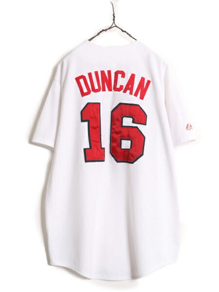 MLB オフィシャル Majestic カージナルス ベースボール シャツ メンズ XL / 古着 ユニフォーム 半袖シャツ ゲームシャツ メジャーリーグ 白