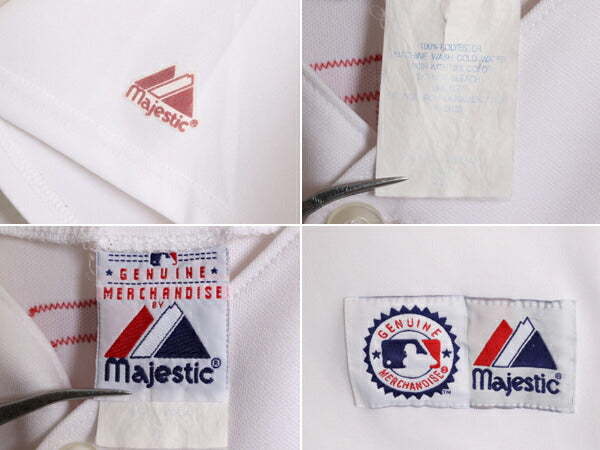 MLB オフィシャル Majestic カージナルス ベースボール シャツ メンズ XL / 古着 ユニフォーム 半袖シャツ ゲームシャツ メジャーリーグ 白