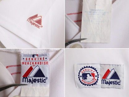 MLB オフィシャル Majestic カージナルス ベースボール シャツ メンズ XL / 古着 ユニフォーム 半袖シャツ ゲームシャツ メジャーリーグ 白