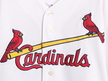 MLB オフィシャル Majestic カージナルス ベースボール シャツ メンズ XL / 古着 ユニフォーム 半袖シャツ ゲームシャツ メジャーリーグ 白