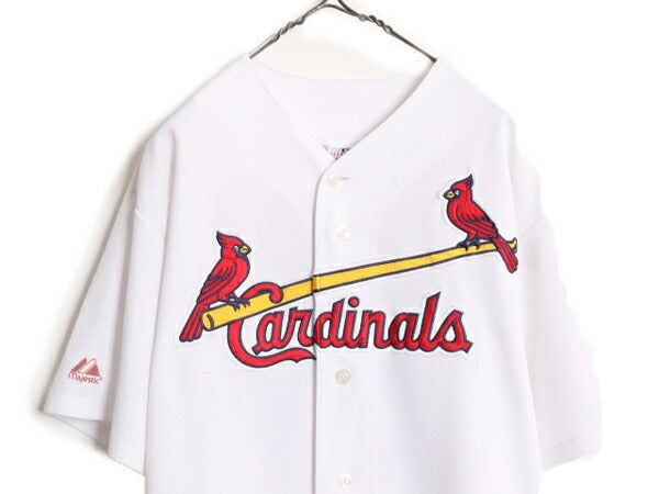 MLB オフィシャル Majestic カージナルス ベースボール シャツ メンズ XL / 古着 ユニフォーム 半袖シャツ ゲームシャツ メジャーリーグ 白