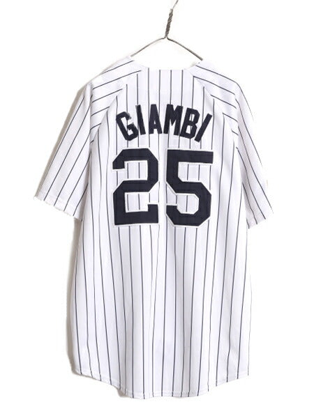 MLB オフィシャル Majestic ヤンキース ベースボール シャツ メンズ L 程 古着 ユニフォーム 半袖シャツ ゲームシャツ メジャーリーグ 野球