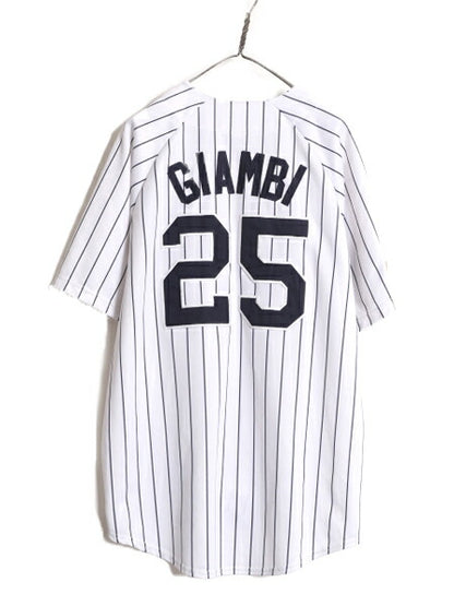 MLB オフィシャル Majestic ヤンキース ベースボール シャツ メンズ L 程 古着 ユニフォーム 半袖シャツ ゲームシャツ メジャーリーグ 野球
