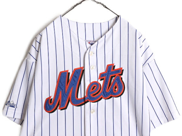 MLB オフィシャル Majestic メッツ ベースボール シャツ メンズ XL 程 ユニフォーム ゲームシャツ メジャーリーグ 半袖シャツ 大きいサイズ