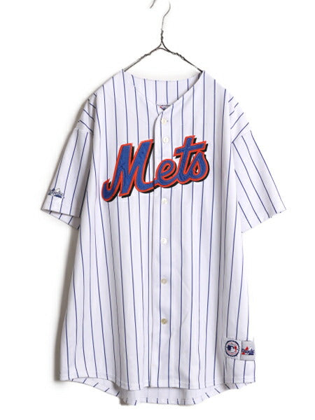 MLB オフィシャル Majestic メッツ ベースボール シャツ メンズ XL 程 ユニフォーム ゲームシャツ メジャーリーグ 半袖シャツ 大きいサイズ