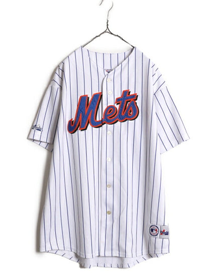 MLB オフィシャル Majestic メッツ ベースボール シャツ メンズ XL 程 ユニフォーム ゲームシャツ メジャーリーグ 半袖シャツ 大きいサイズ