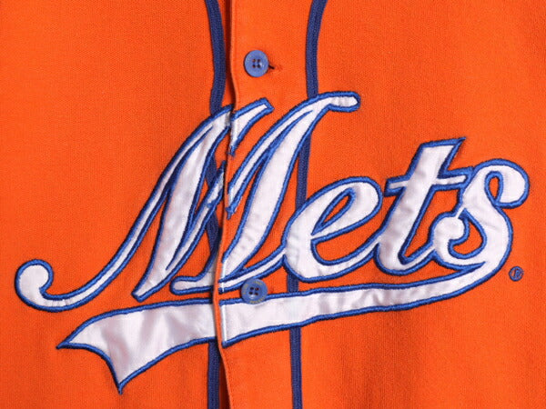 MLB オフィシャル MIRAGE メッツ ベースボール シャツ メンズ M 古着 ユニフォーム ゲームシャツ メジャーリーグ 半袖シャツ コットン 野球