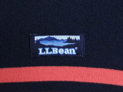 エルエルビーン フード付き 長袖 Tシャツ レディース L 古着 LLBEAN パーカー ロンT ラガーシャツ タイプ プルオーバー ボーダー ツートン