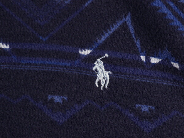 ポロ ラルフローレン ネイティブ 総柄 サーマル 長袖 Tシャツ メンズ M / 古着 ロンT マルチカラー ストレッチ カットソー ロングスリーブ