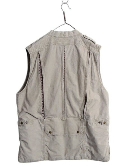 80s バナナリパブリック サファリ ベスト メンズ L 古着 ヴィンテージ Safari&Travel アウトドア ハンティング フィッシング 重ね着 前開き