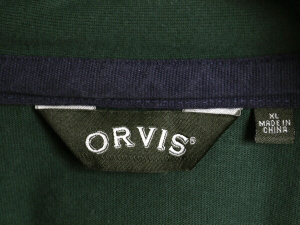 オービス ショールカラー ボーダー 長袖 ラガー シャツ メンズ XL ORVIS ラグビーシャツ ヘビーウェイト ツートン 大きいサイズ 長袖シャツ