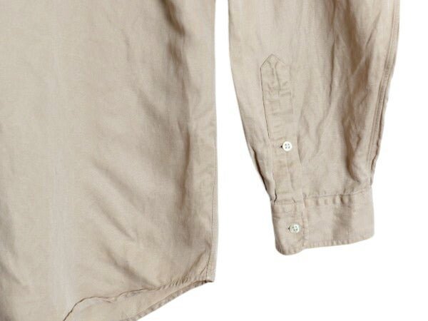 00s ポロ ラルフローレン 長袖 ボタンダウン シャツ メンズ XXL / オールド 長袖シャツ シルク リネン ワンポイント シンプル 大きいサイズ