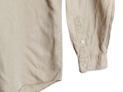 00s ポロ ラルフローレン 長袖 ボタンダウン シャツ メンズ XXL / オールド 長袖シャツ シルク リネン ワンポイント シンプル 大きいサイズ