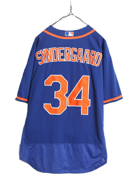 MLB オフィシャル Majestic メッツ ベースボール シャツ メンズ M 程 古着 ユニフォーム ゲームシャツ メジャーリーグ 半袖シャツ 大リーグ