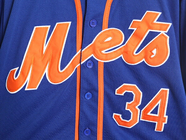 MLB オフィシャル Majestic メッツ ベースボール シャツ メンズ M 程 古着 ユニフォーム ゲームシャツ メジャーリーグ 半袖シャツ 大リーグ