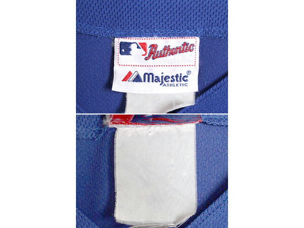 MLB オフィシャル Majestic メッツ ベースボール シャツ メンズ L ユニフォーム ゲームシャツ メジャーリーグ 半袖シャツ 2トーン 大リーグ