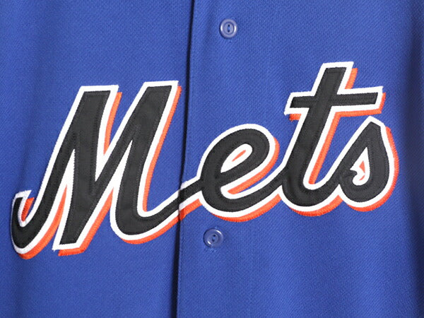 MLB オフィシャル Majestic メッツ ベースボール シャツ メンズ L ユニフォーム ゲームシャツ メジャーリーグ 半袖シャツ 2トーン 大リーグ