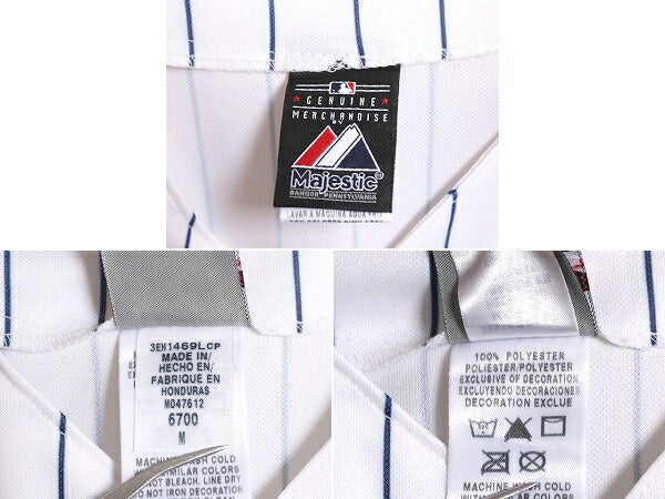 MLB オフィシャル Majestic ヤンキース ベースボール シャツ メンズ M / 古着 ユニフォーム 半袖シャツ ゲームシャツ メジャーリーグ 野球