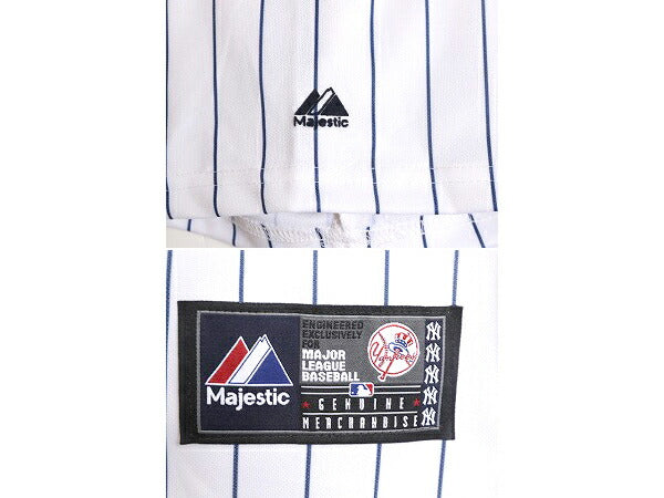 MLB オフィシャル Majestic ヤンキース ベースボール シャツ メンズ M / 古着 ユニフォーム 半袖シャツ ゲームシャツ メジャーリーグ 野球
