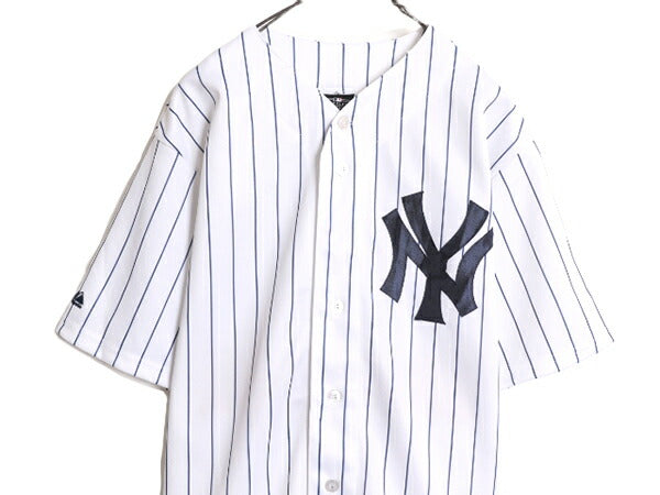 MLB オフィシャル Majestic ヤンキース ベースボール シャツ メンズ M / 古着 ユニフォーム 半袖シャツ ゲームシャツ メジャーリーグ 野球