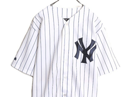 MLB オフィシャル Majestic ヤンキース ベースボール シャツ メンズ M / 古着 ユニフォーム 半袖シャツ ゲームシャツ メジャーリーグ 野球