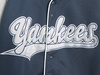 MLB オフィシャル TRUE FAN ニューヨーク ヤンキース 半袖 ベースボール シャツ メンズ XL / ゲームシャツ ユニフォーム 半袖シャツ 重ね着