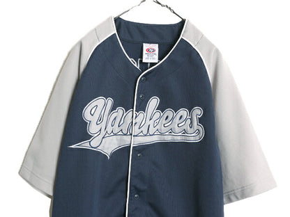 MLB オフィシャル TRUE FAN ニューヨーク ヤンキース 半袖 ベースボール シャツ メンズ XL / ゲームシャツ ユニフォーム 半袖シャツ 重ね着