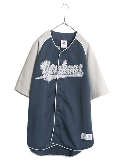 MLB オフィシャル TRUE FAN ニューヨーク ヤンキース 半袖 ベースボール シャツ メンズ XL / ゲームシャツ ユニフォーム 半袖シャツ 重ね着