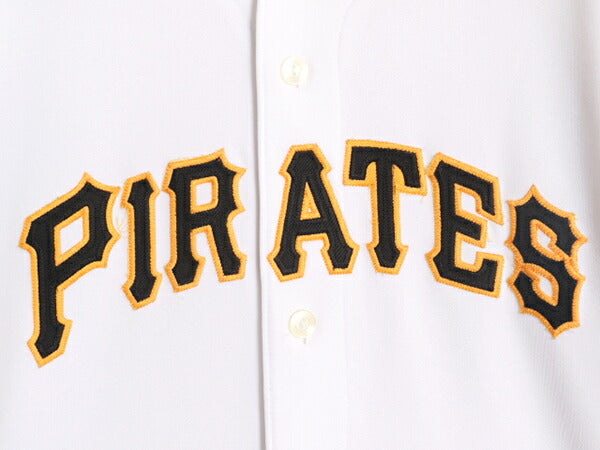 MLB オフィシャル Majestic パイレーツ ベースボール シャツ メンズ M 程 古着 ユニフォーム ゲームシャツ メジャーリーグ 半袖シャツ 野球