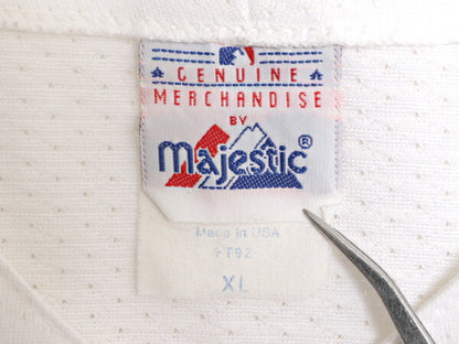 USA製 MLB オフィシャル Majestic ヤンキース ベースボール シャツ メンズ XL / ユニフォーム ゲームシャツ メジャーリーグ 半袖シャツ 白