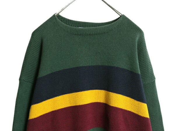 90s ポロ ラルフローレン ボートネック ボーダー コットン ニット セーター メンズ XL オールド ヴィンテージ タイプ 無地 大きいサイズ