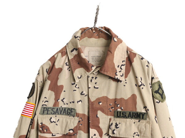 90s 90年製 US ARMY 米軍実物 デザート カモ BDU ミリタリー ジャケット MEDIUM REGULAR / 90年代 オールド アーミー チョコチップ 迷彩 6C