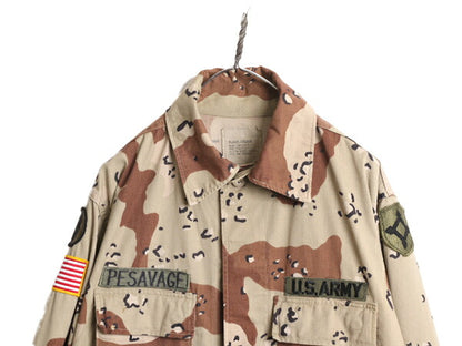 90s 90年製 US ARMY 米軍実物 デザート カモ BDU ミリタリー ジャケット MEDIUM REGULAR / 90年代 オールド アーミー チョコチップ 迷彩 6C