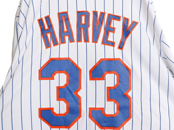 USA製 MLB オフィシャル Majestic メッツ ベースボール シャツ メンズ XL 古着 ユニフォーム ゲームシャツ メジャーリーグ ストライプ 野球