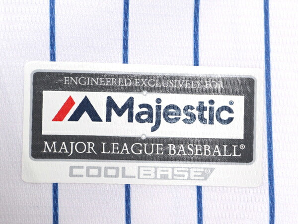 USA製 MLB オフィシャル Majestic メッツ ベースボール シャツ メンズ XL 古着 ユニフォーム ゲームシャツ メジャーリーグ ストライプ 野球