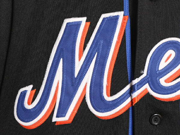 MLB オフィシャル Majestic メッツ ベースボール シャツ メンズ S ユニフォーム ゲームシャツ メジャーリーグ 半袖シャツ 廃盤 大リーグ 黒