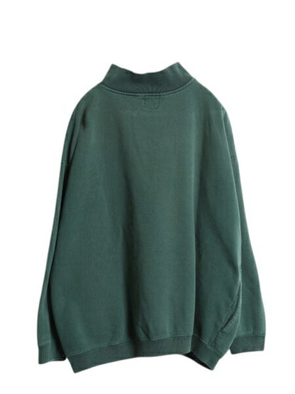 90s オールド ギャップ ハーフジップ スウェット メンズ XL プルオーバー 裏起毛 トレーナー 無地 ポケット付き ハイネック ヘビーウェイト