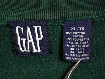 90s オールド ギャップ ハーフジップ スウェット メンズ XL プルオーバー 裏起毛 トレーナー 無地 ポケット付き ハイネック ヘビーウェイト