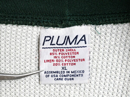 90s PLUMA 裏 サーマル フルジップ スウェット フード パーカー メンズ XL オールド トレーナー ヘビーウェイト 大きいサイズ 無地 厚手 緑